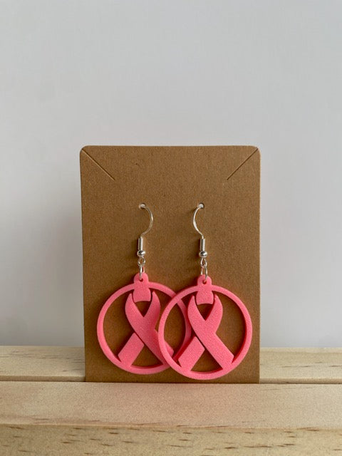 Breast Cancer Ribbon Earrings - 018