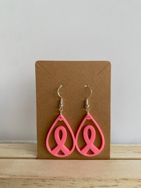 Breast Cancer Ribbon Earrings - 021