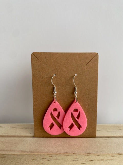 Breast Cancer Ribbon Earrings - 026