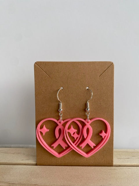 Breast Cancer Ribbon Earrings - 110