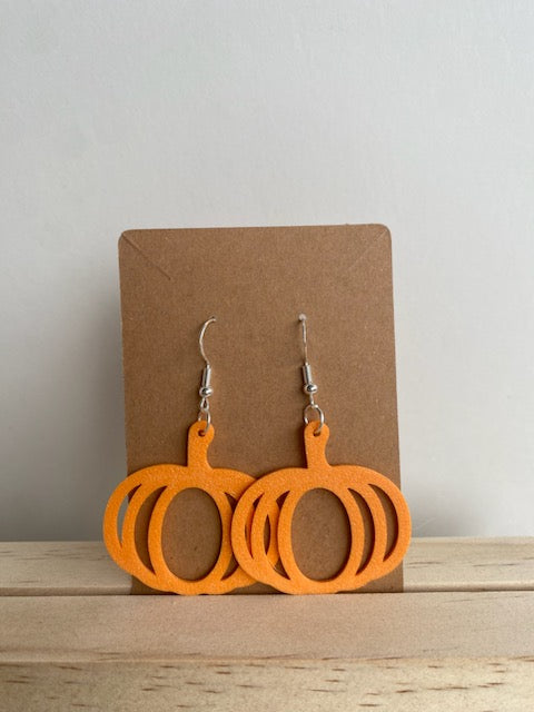 Pumpkin Earrings I in orange.