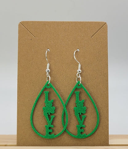 St. Patrick's Day Earring - 2D in green.