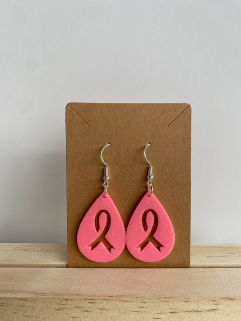 Breast Cancer Ribbon Earrings - 027