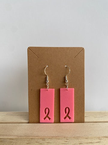 Breast Cancer Ribbon Earrings - 042