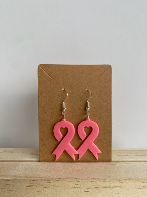 Breast Cancer Ribbon Earrings - 051