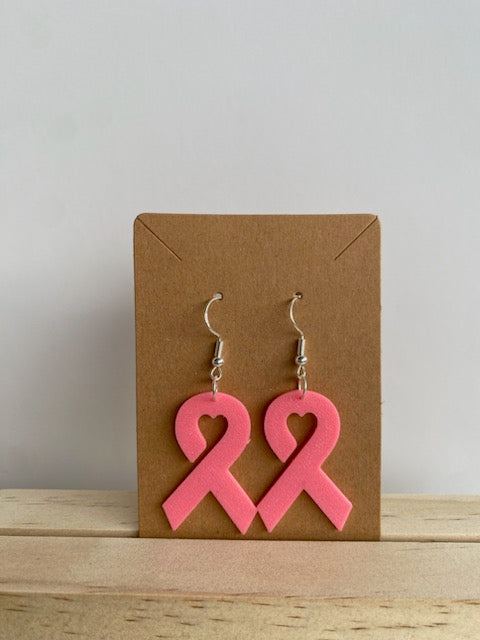 Breast Cancer Ribbon Earrings - 057