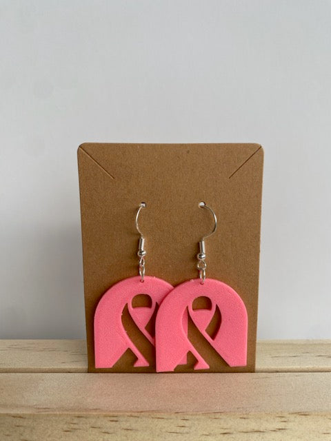 Breast Cancer Ribbon Earrings - 075