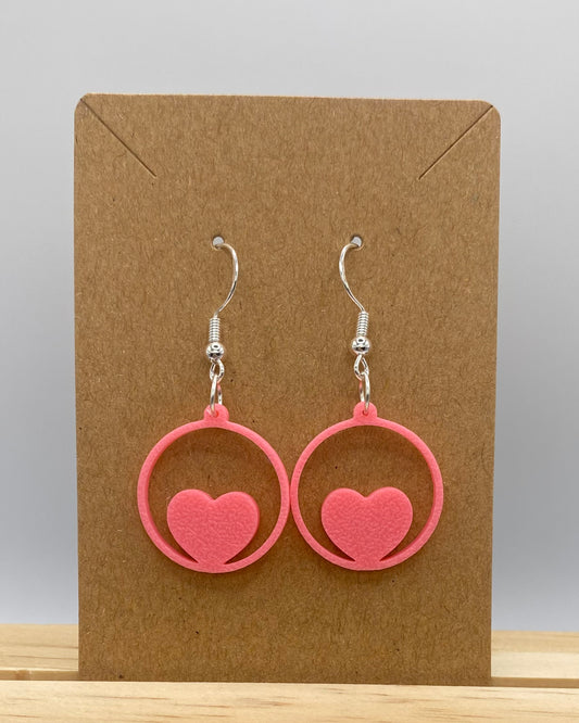 Heart Earring - 116 in pink