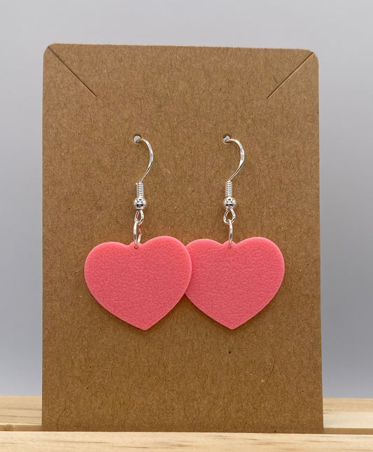 Heart Earrings - 001 in pink