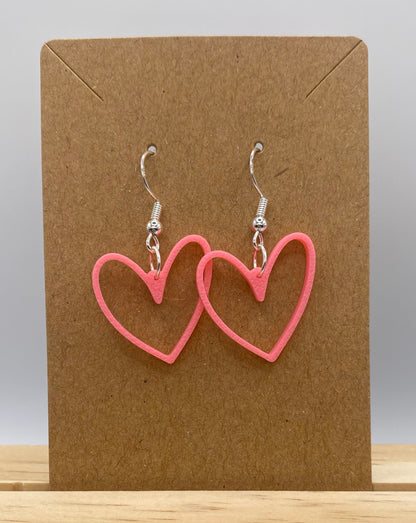 Heart Earrings - 039 in pink
