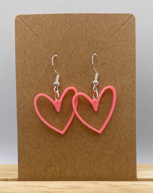 Heart Earrings - 039 in pink