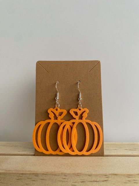 Pumpkin Earrings II in orange.