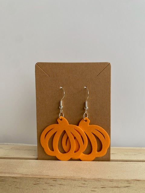 Pumpkin Earrings IV in orange.