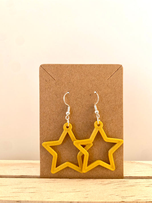 Star Earrings in gold.